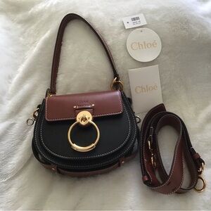 Chloe brown and black leather shoulder bag